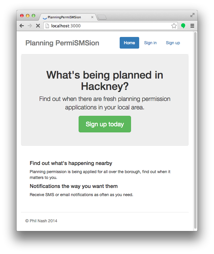 Planning PermiSMSion Screenshot